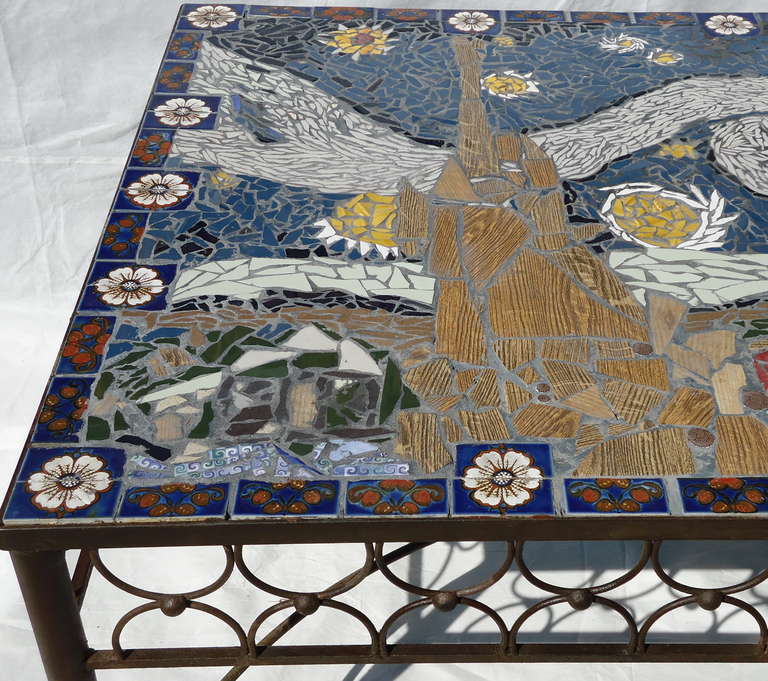 mosaic rectangular coffee table