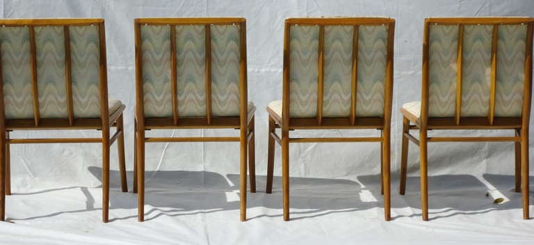 American Set of 6 Robsjohn-Gibbings Saber Leg Dining Chairs 1953