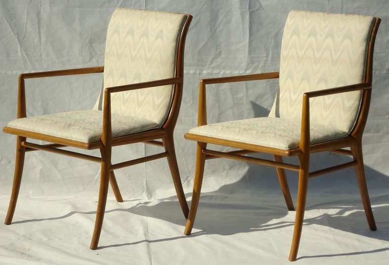 Set of 6 Robsjohn-Gibbings Saber Leg Dining Chairs 1953 In Excellent Condition In Camden, ME