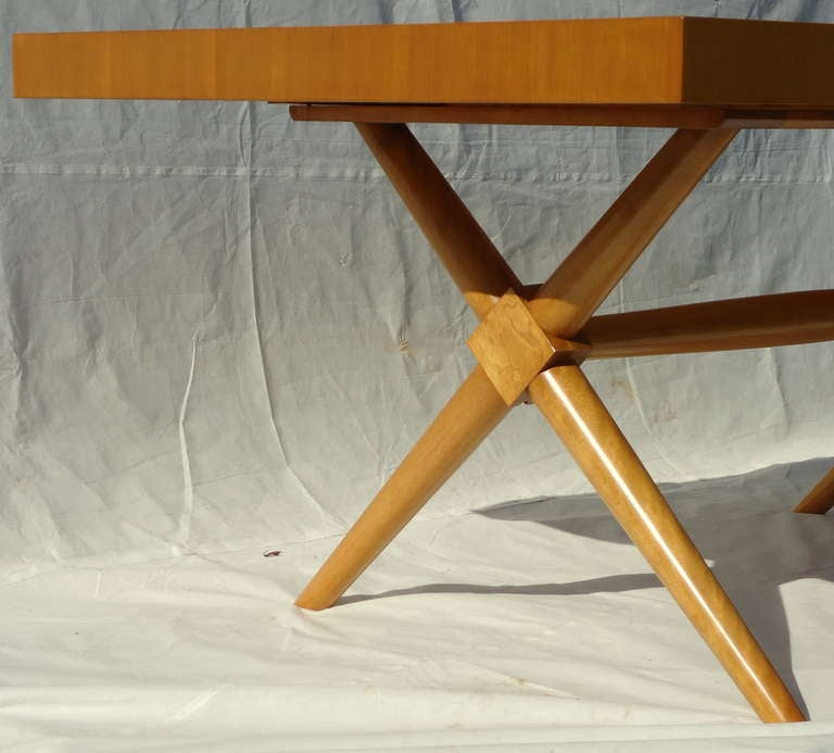 X- Base Dining Table T.H. Robsjohn- Gibbings 1953 Widdicomb In Excellent Condition In Camden, ME
