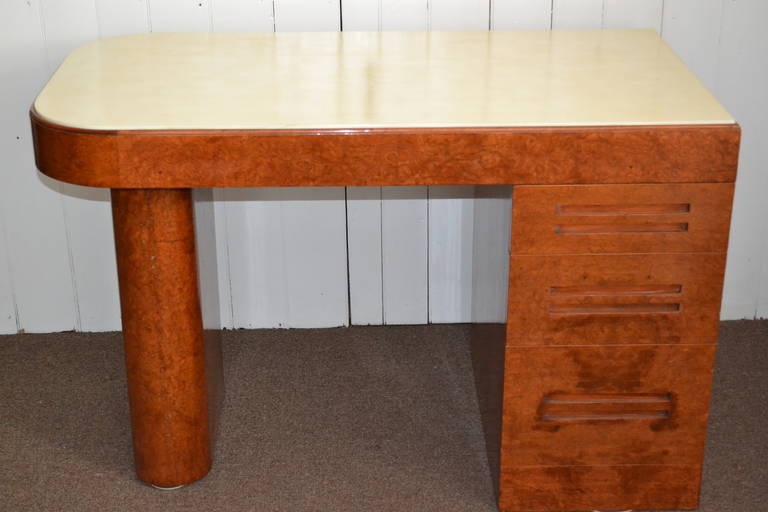 Samuel Marx Maple Burl Desk, circa 1950