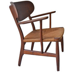 Teak and Oak Hans Wegner Lounge Chair by Carl Hansen & Son, c. 1950