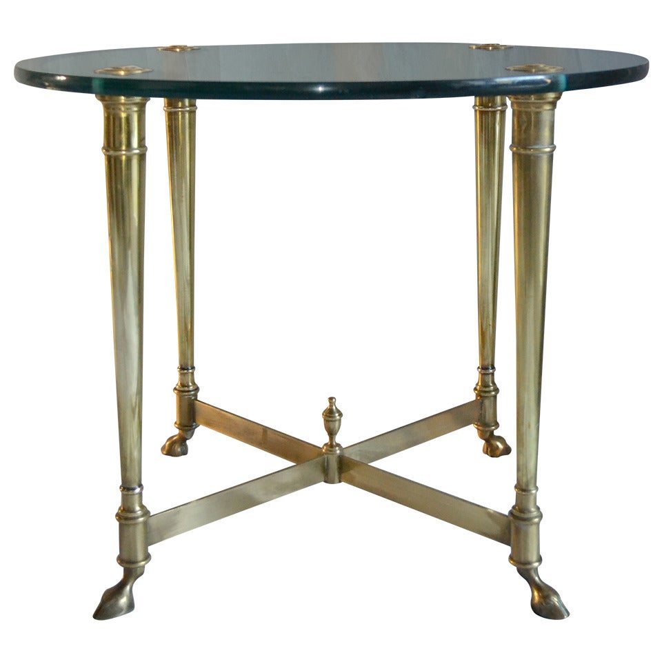 La Barge Classic Brass and Glass Top End Table, Italy, circa 1965