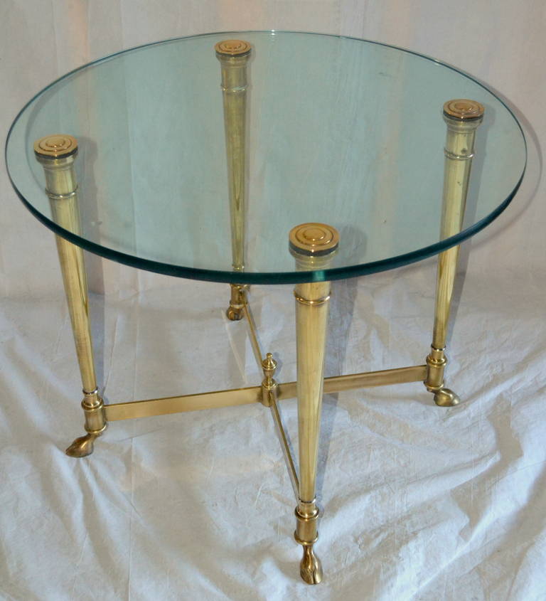 Mid-20th Century La Barge Classic Brass and Glass Top End Table, Italy, circa 1965