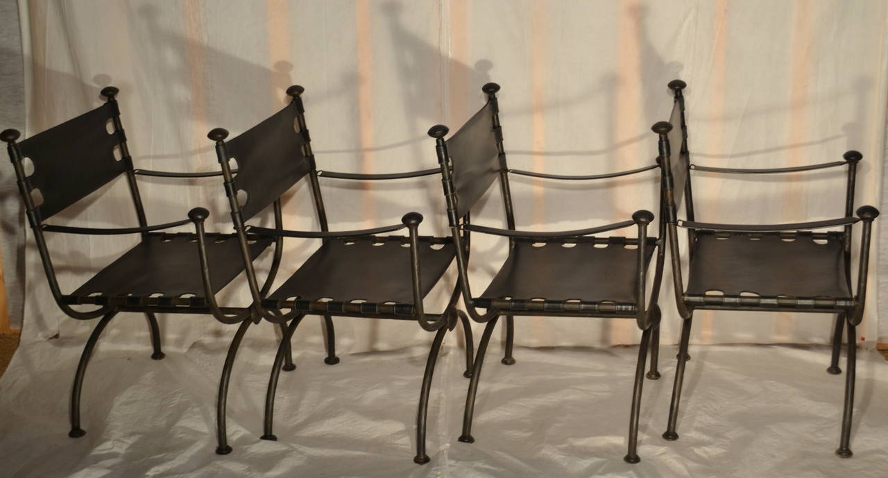 Suite of Four Black Arthur Court Director Chairs, circa 1976 2