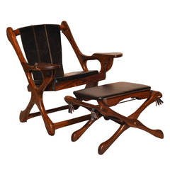 Original Don Shoemaker Sling "Swinger" Chair and Ottoman, 1960s 10