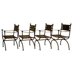 Suite of Four Black Arthur Court Director Chairs, circa 1976