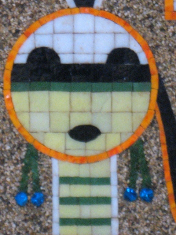 American Mosaic Tile Sand Painting of Navajo Yeibichai