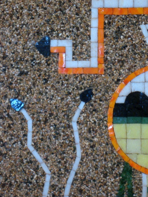 Mid-20th Century Mosaic Tile Sand Painting of Navajo Yeibichai