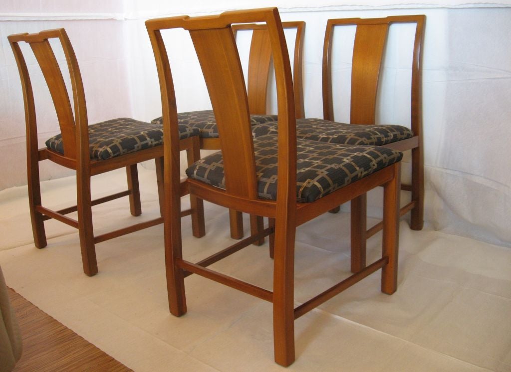 Mid-Century moderno Michael Taylor 6 sedie da pranzo in noce Baker Furniture Far East Collection 1950s in vendita