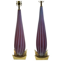Vintage Murano Cranberry Lamps