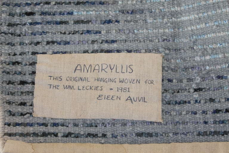 Woven Tapestry Rug by Eleen Auvil Titled 'Amaryllis', 1981 For Sale 1
