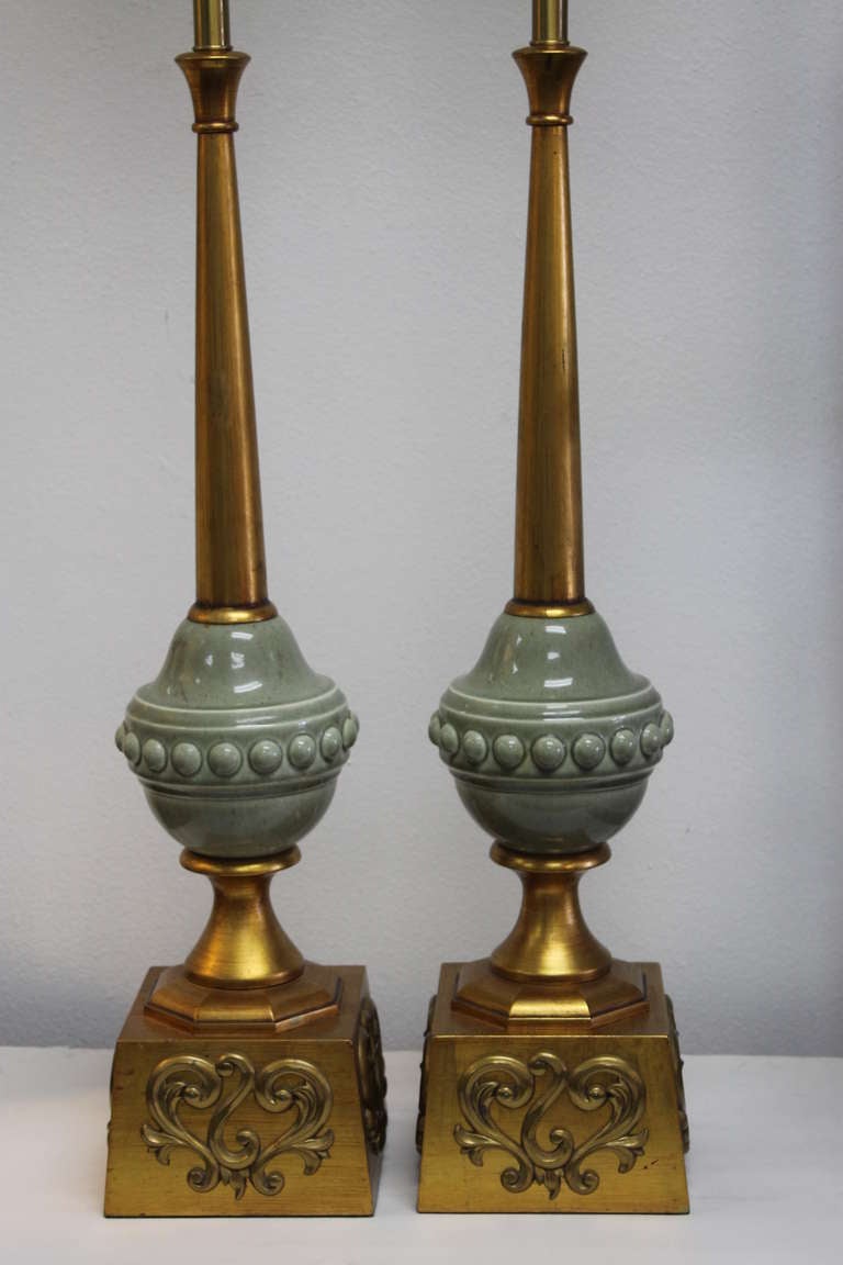 American Pair of Monumental Rembrandt Lamps