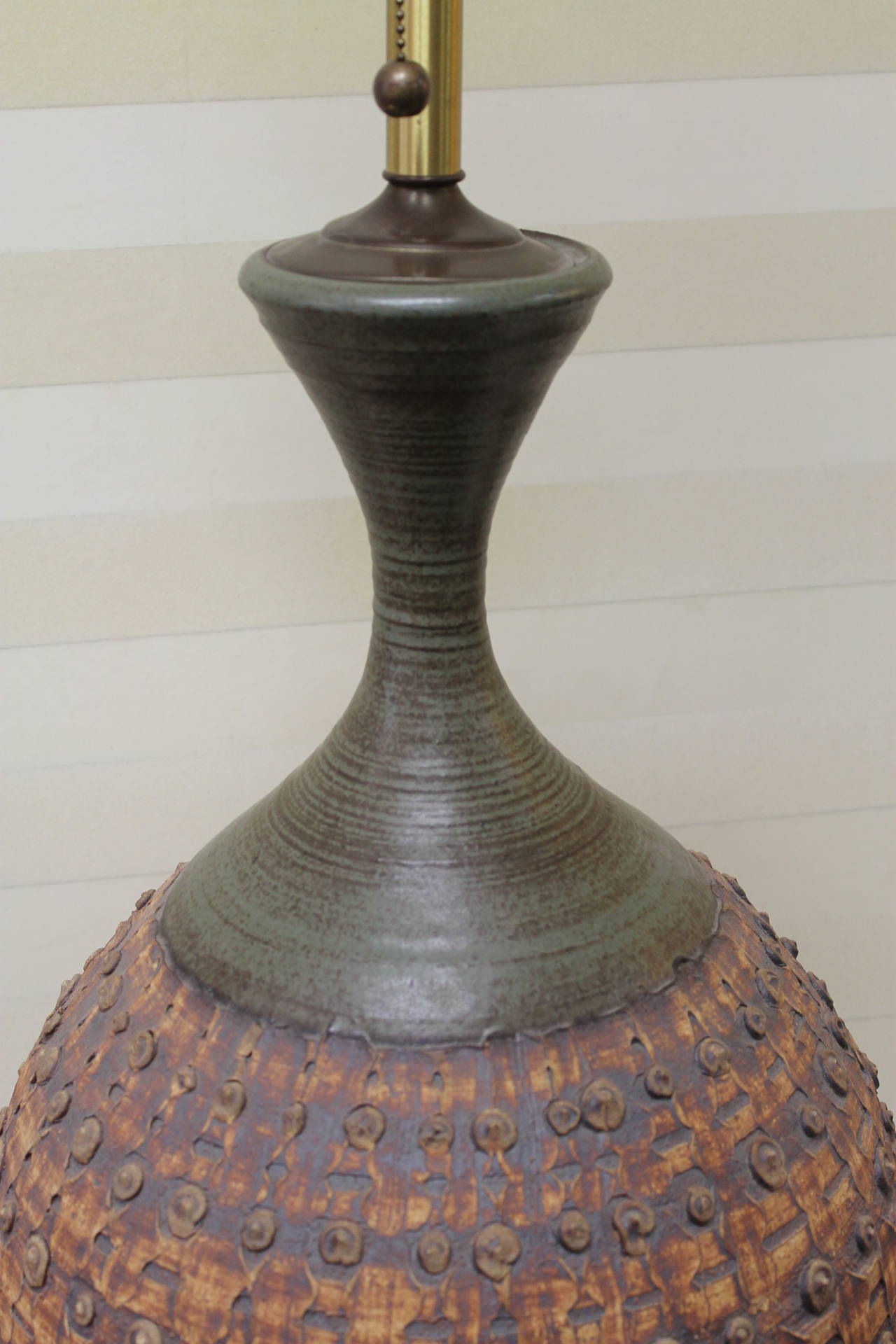 American Monumental Bob Kinzie Stoneware Lamp for Raul Coronel