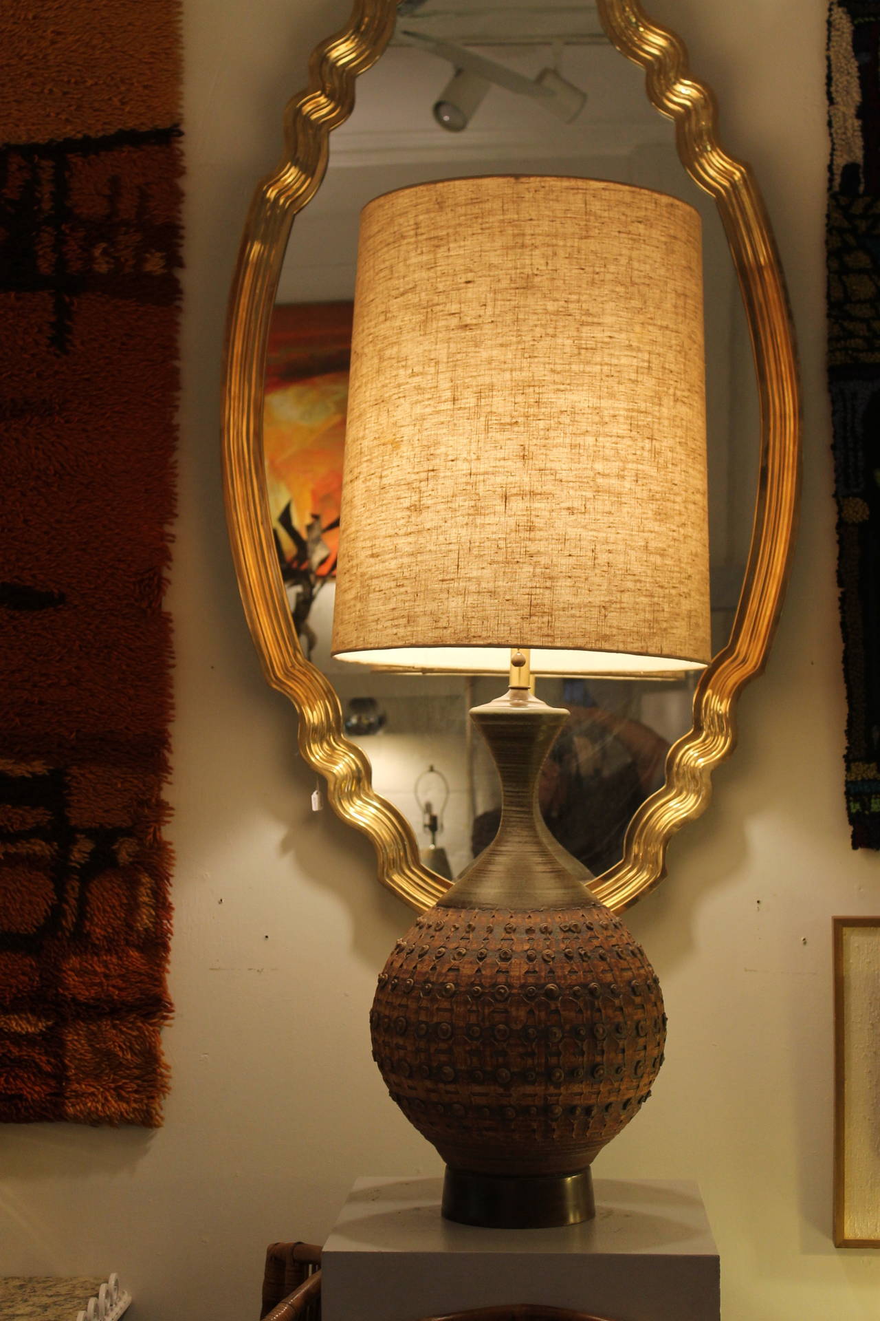 Monumental Bob Kinzie Stoneware Lamp for Raul Coronel In Excellent Condition In Palm Springs, CA