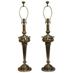 Pair of Gilt Bronze Table Lamps