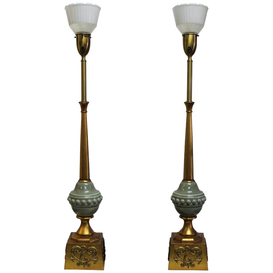 Pair of Monumental Rembrandt Lamps