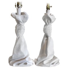 Knotted Plaster Table Lamps, manner of John Dickinson