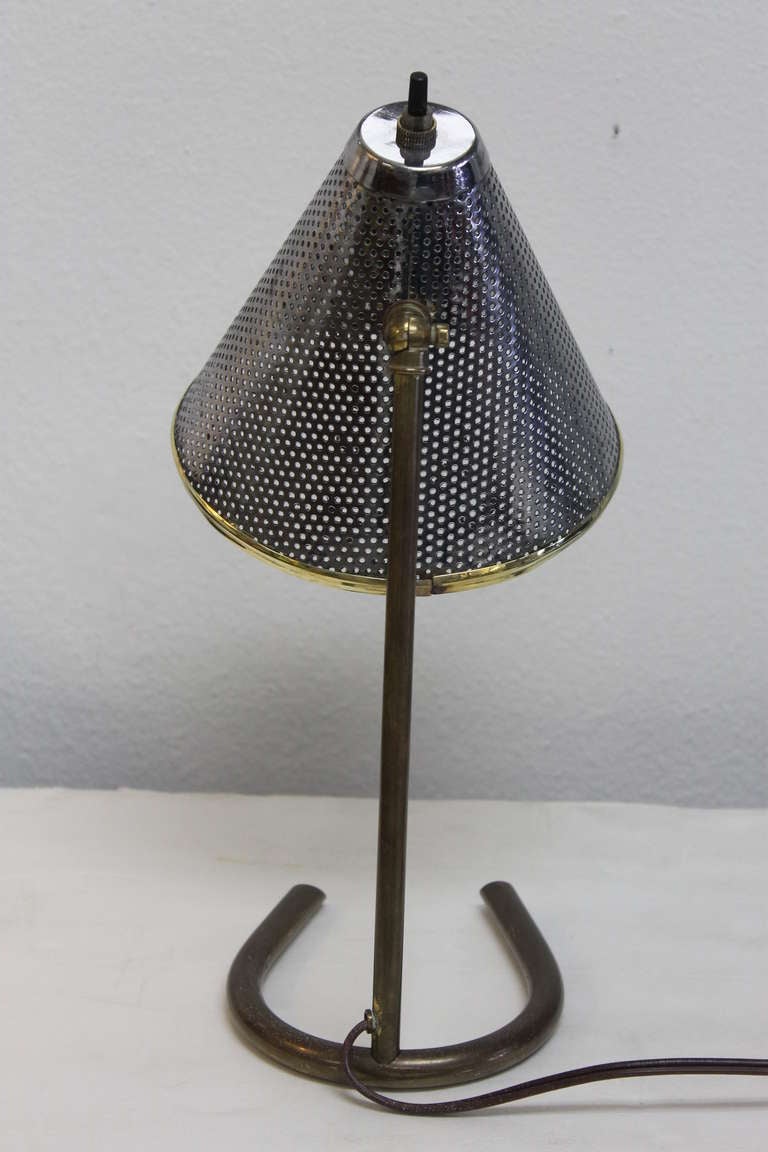 Mid-20th Century French Perforated Cone Table Lamp