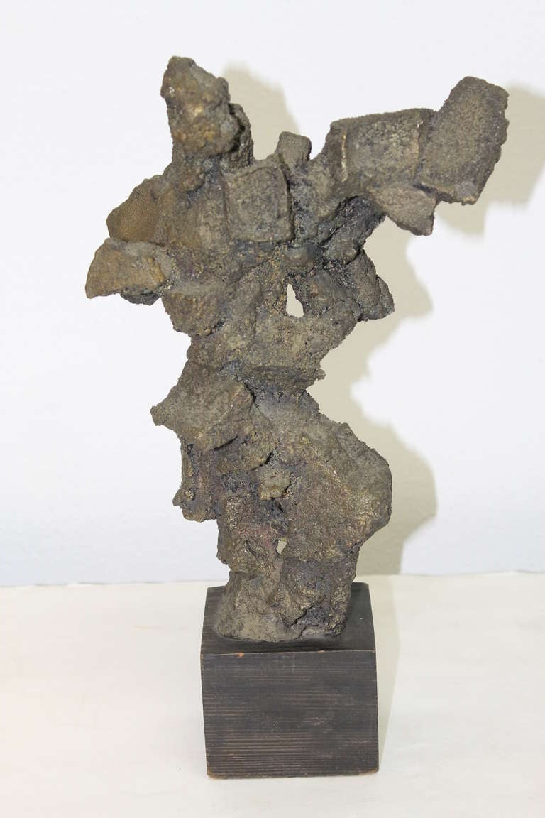 French Brutalist Bronze Sculpture