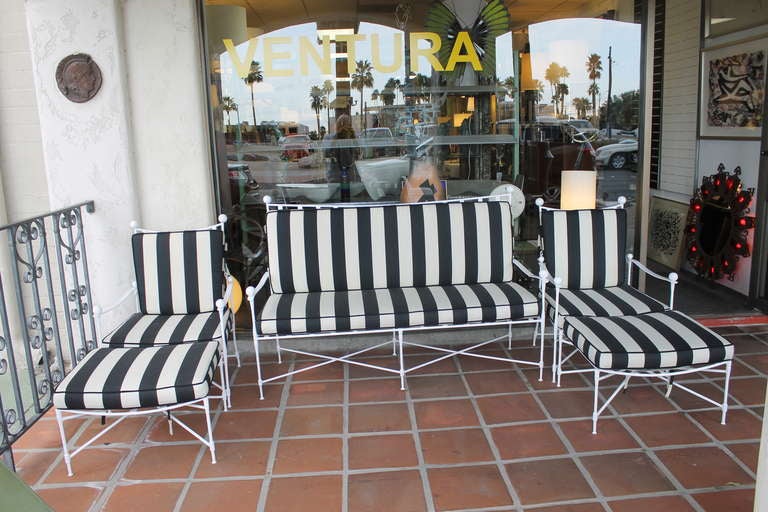 Salterini Settee, Chairs and Ottomans