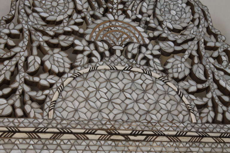 Mid-20th Century Moroccan Bone and Mother of Pearl Inlay Mirror