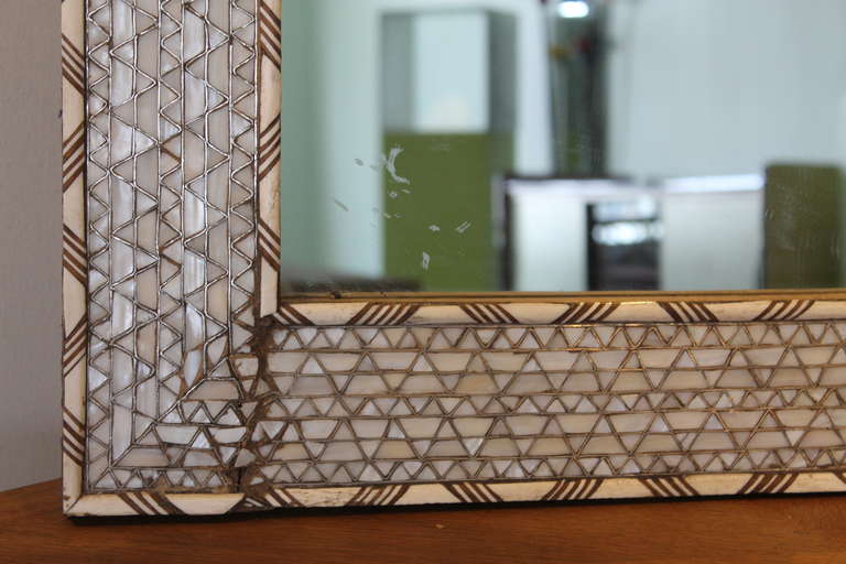 Moroccan Bone and Mother of Pearl Inlay Mirror 2
