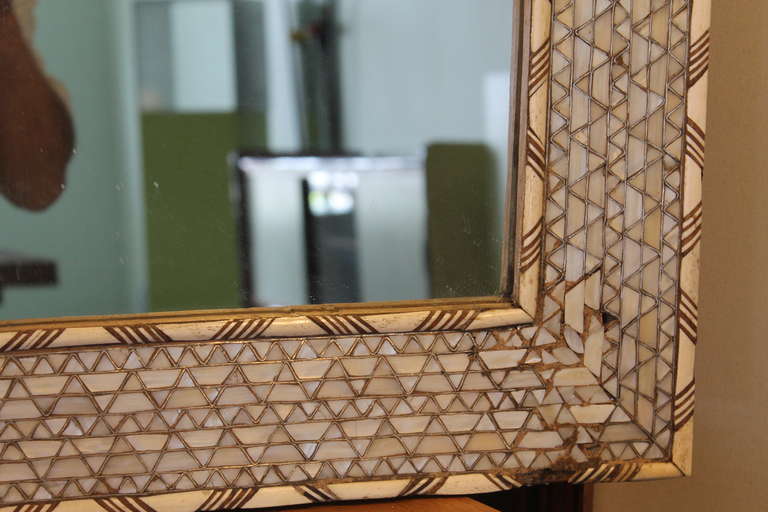 Moroccan Bone and Mother of Pearl Inlay Mirror 3