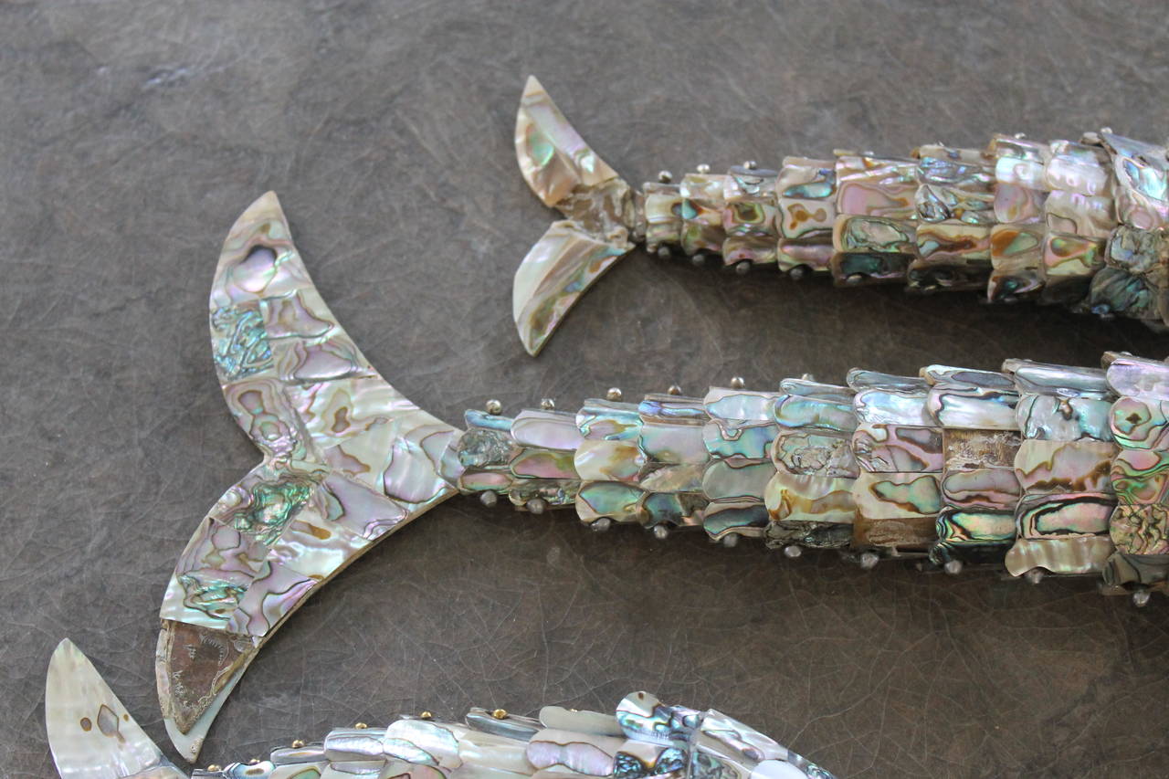 Mid-20th Century Collection of Vintage Mexican Articulated Abalone Fish