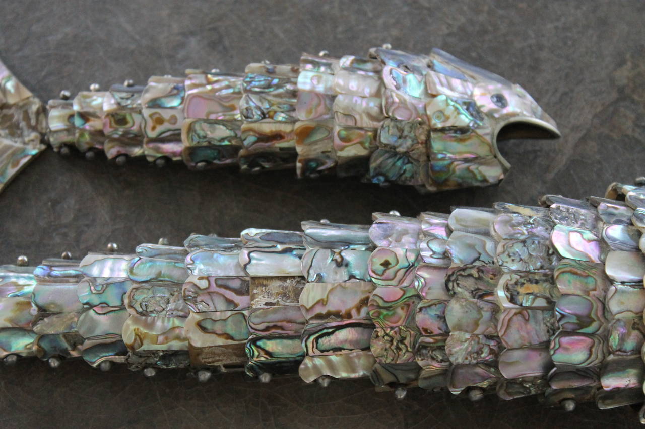 Collection of Vintage Mexican Articulated Abalone Fish 3