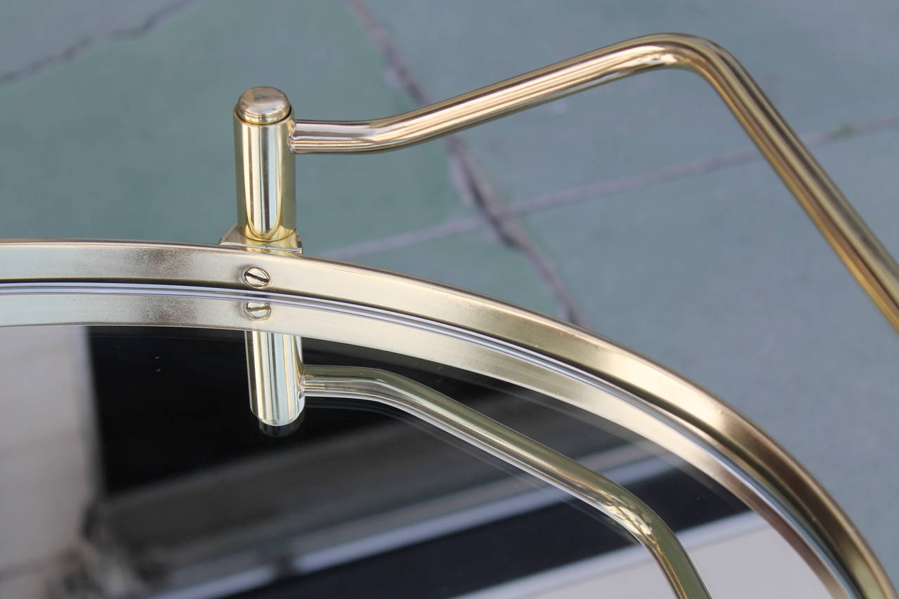 Mid Century Brass and Mirror Bar Cart 2