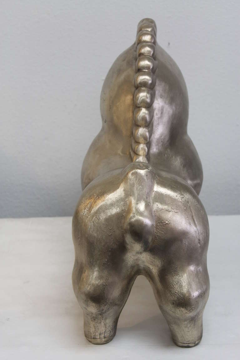 American Cast Bronze Abstract Horse Sculpture, manner of Russel Wright