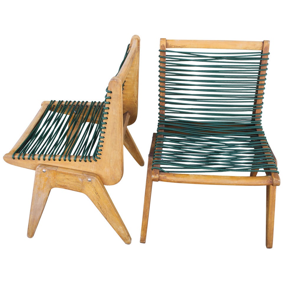 Hardwood chairs, manner of Klaus Grabe