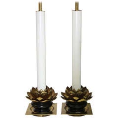 Pair of Stiffel Lotus Leaf Lamps 3
