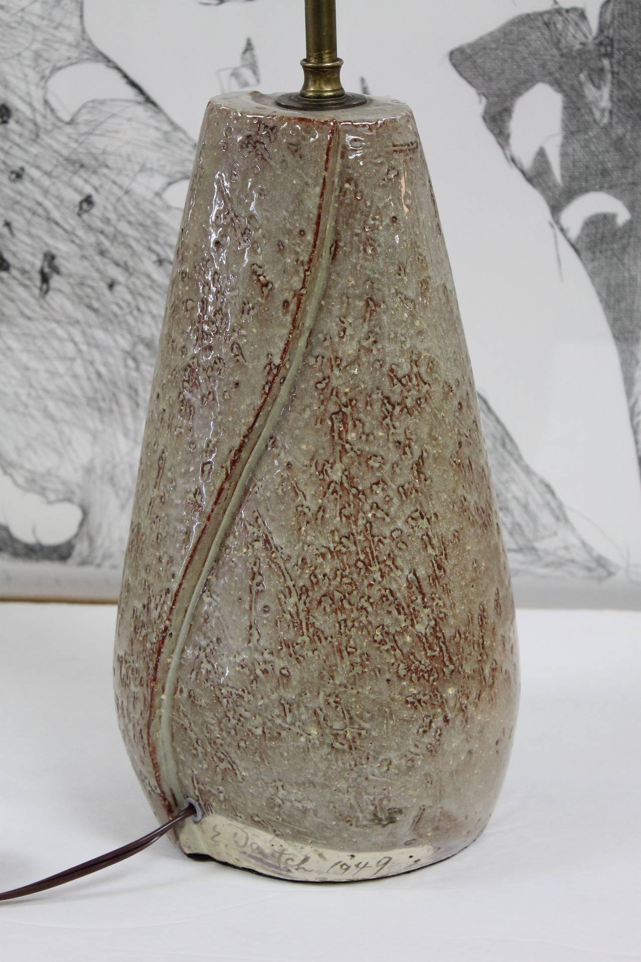 Pair of Eugene Deutch Ceramic Lamps, 1949 1