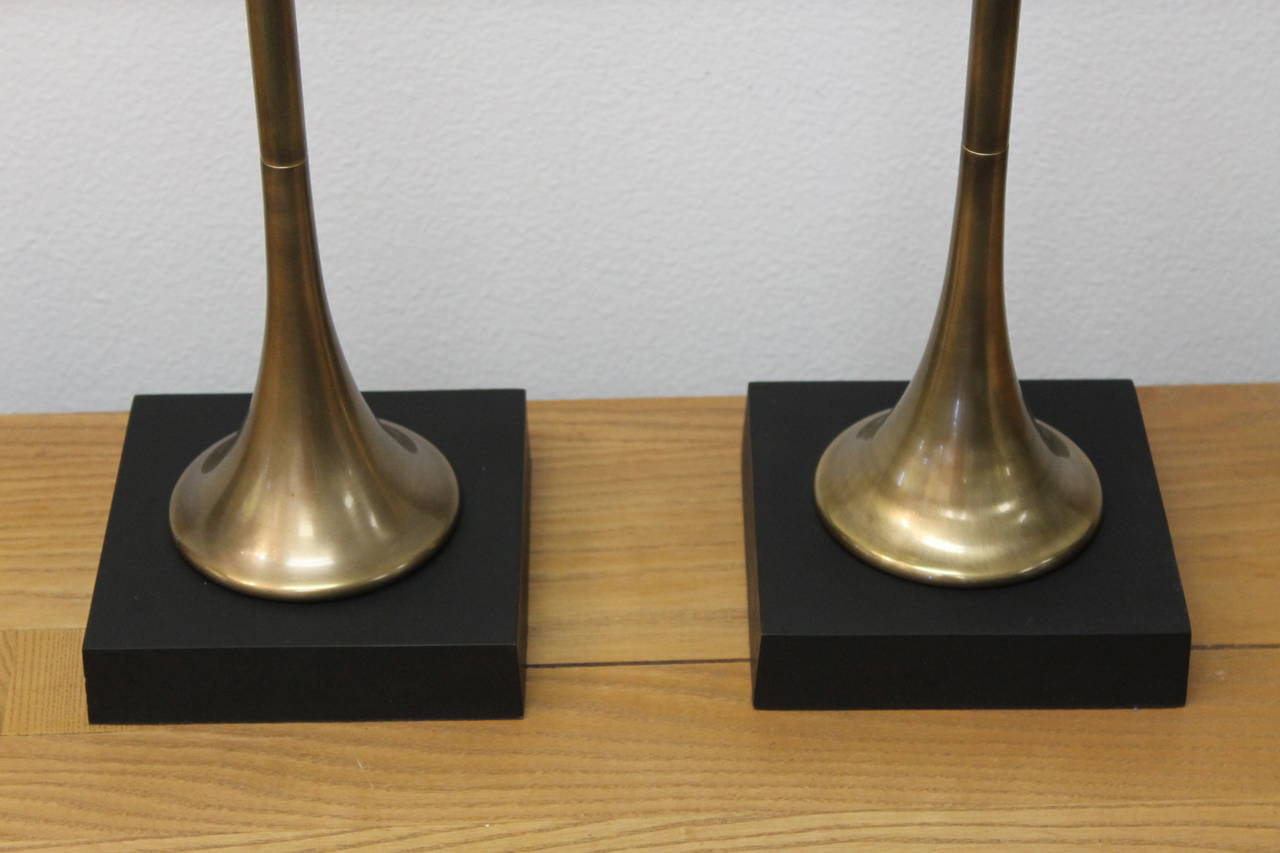 Late 20th Century Pair of Chapman Trumpet Floor Lamps