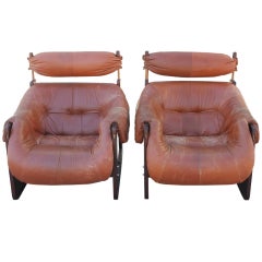 Percival Lafer Leather Armchairs