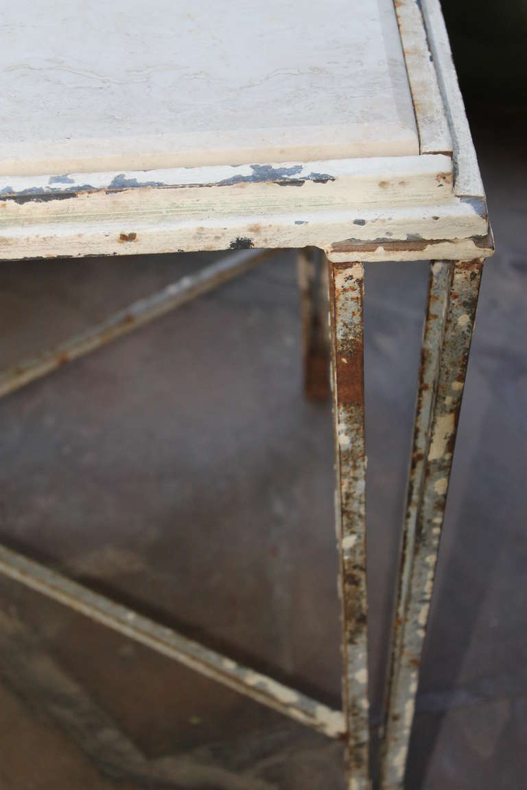 French Marble / Iron Garden Table 1