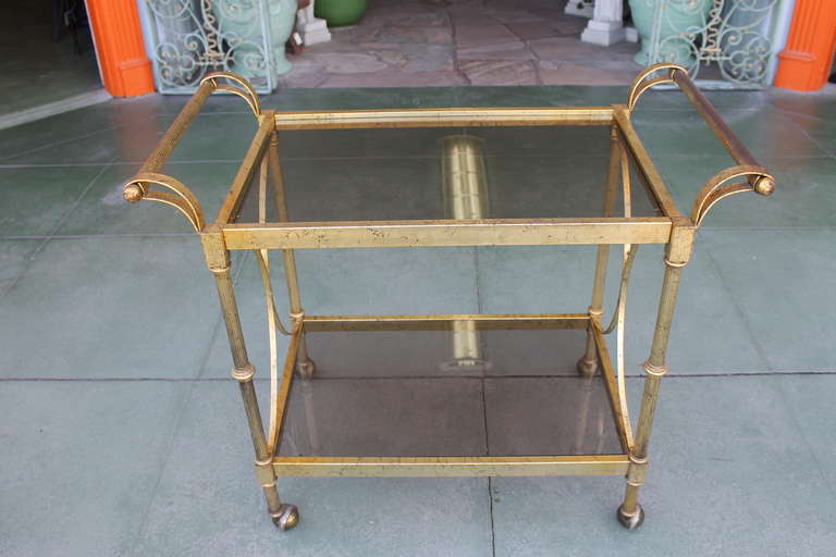 Regency Gilt Metal Bar Cart