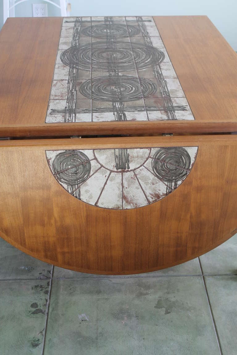 Wood Danish Drop Leaf Dining Table, Ox Art