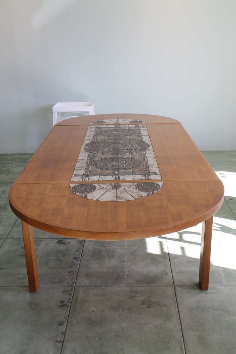 Danish Drop Leaf Dining Table, Ox Art In Excellent Condition In Palm Springs, CA