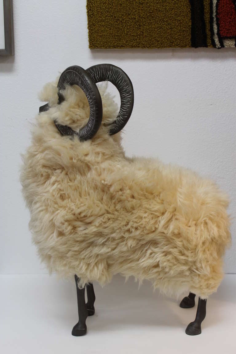 French Bronze & Wool Sheep, manner of Francois-Xavier Lalanne