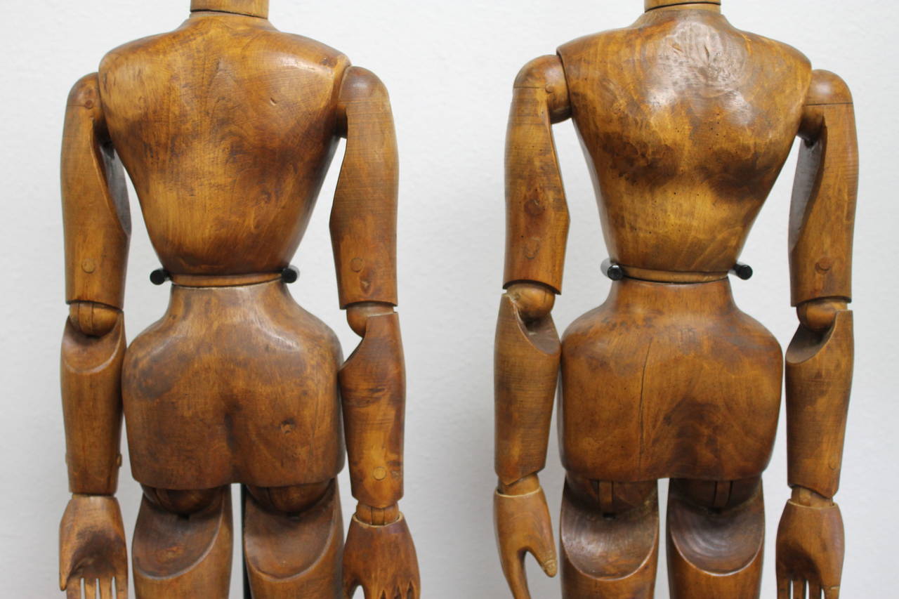 Folk Art Articulated Wood Mannequins