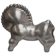 Cast Bronze Abstract Horse Sculpture, manner of Russel Wright