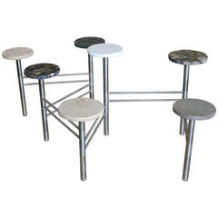 Articulated Steel and Marble Table
