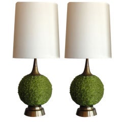 Retro Pair of green Spaghetti lamps