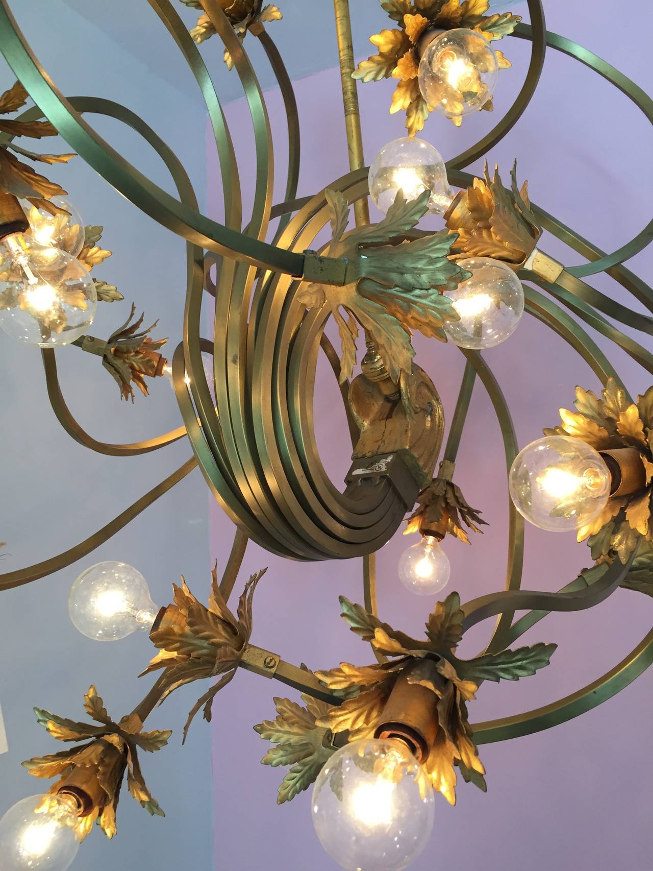 American Whimsical Brass Chandelier