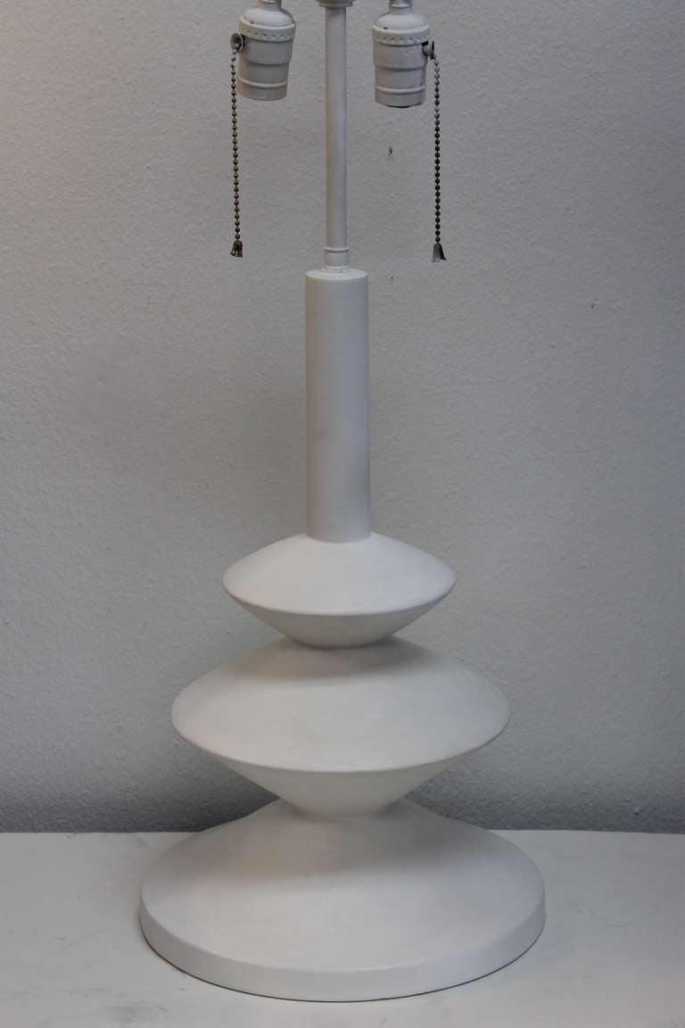 Incredible lamp by Jacques Grange for Sirmos.  In the manner of John Dickinson and Giacometti.  Measures 17.5