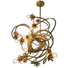 Used Whimsical Brass Chandelier