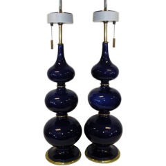 Vintage Lightolier Triple Gourd Lamps